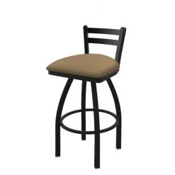 Holland Bar Stool Co. 25" Low Back Swivel Counter Stool, Black Wrinkle, Canter Sand Seat