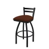 Holland Bar Stool Co. 30" Low Back Swivel Bar Stool, Black Wrinkle, Rein Adobe Seat