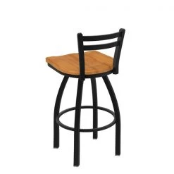 Holland Bar Stool Co. 30" Low Back Swivel Bar Stool, Black Wrinkle, Med Maple Seat -Kitchen & Dining Furniture Sales Store Holland20Bar20Stool20Co 411BWMedMpl 2