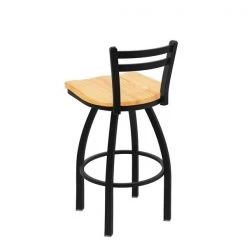 Holland Bar Stool Co. 25" Low Back Swivel Counter Stool, Black Wrinkle, Nat Oak Seat -Kitchen & Dining Furniture Sales Store Holland20Bar20Stool20Co 411BWNatOak 2