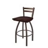 Holland Bar Stool Co. 30" Low Back Swivel Bar Stool, Bronze Finish, Dark Cherry Maple Seat