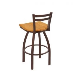 Holland Bar Stool Co. 30" Low Back Swivel Bar Stool, Bronze Finish, Med Oak Seat -Kitchen & Dining Furniture Sales Store Holland20Bar20Stool20Co 411BZMedOak 2
