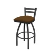 Holland Bar Stool Co. 30" Low Back Swivel Bar Stool, Pewter Finish, Canter Thatch Seat