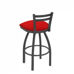 Holland Bar Stool Co. 30" Low Back Swivel Bar Stool, Pewter Finish, Canter Red Seat -Kitchen & Dining Furniture Sales Store Holland20Bar20Stool20Co 411PW011 2