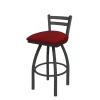 Holland Bar Stool Co. 30" Low Back Swivel Bar Stool, Pewter Finish, Graph Ruby Seat