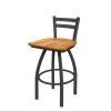 Holland Bar Stool Co. 30" Low Back Swivel Bar Stool, Pewter Finish, Med Maple Seat -Kitchen & Dining Furniture Sales Store Holland20Bar20Stool20Co 411PWMedMpl