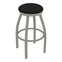 Holland Bar Stool Co. 25" Swivel Counter Stool, Nickel Finish, Canter Espresso Seat