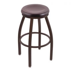 Holland Bar Stool Co. 30" Swivel Bar Stool, Bronze Finish, Dark Cherry Maple Seat