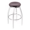Holland Bar Stool Co. 30" Swivel Bar Stool, Chrome Finish, Dark Cherry Oak Seat