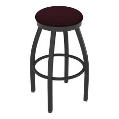 Holland Bar Stool Co. 30" Swivel Bar Stool, Pewter Finish, Canter Bordeaux Seat