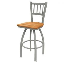 Holland Bar Stool Co. 30" Swivel Bar Stool, Nickel Finish, Med Maple Seat -Kitchen & Dining Furniture Sales Store Holland20Bar20Stool20Co 810ANMedMpl 1
