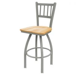Holland Bar Stool Co. 30" Swivel Bar Stool, Nickel Finish, Nat Oak Seat -Kitchen & Dining Furniture Sales Store Holland20Bar20Stool20Co 810ANNatOak 1