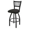 Holland Bar Stool Co. 30" Swivel Bar Stool, Black Wrinkle, Canter Iron Seat