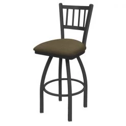 Holland Bar Stool Co. 25" Swivel Counter Stool, Pewter Finish, Graph Cork Seat