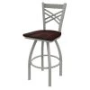 Holland Bar Stool Co. 30" Swivel Bar Stool, Nickel Finish, Dark Cherry Maple Seat -Kitchen & Dining Furniture Sales Store Holland20Bar20Stool20Co 820ANDCMpl