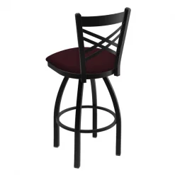 Holland Bar Stool Co. 30" Swivel Bar Stool, Black Wrinkle, Canter Bordeaux Seat -Kitchen & Dining Furniture Sales Store Holland20Bar20Stool20Co 820BW005 2