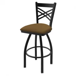 Holland Bar Stool Co. 25" Swivel Counter Stool, Black Wrinkle, Canter Saddle Seat