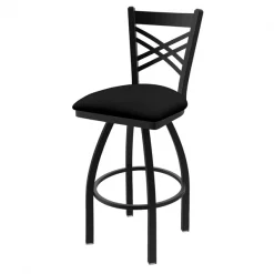 Holland Bar Stool Co. 25" Swivel Counter Stool, Black Wrinkle, Black Vinyl Seat