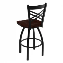 Holland Bar Stool Co. 30" Swivel Bar Stool, Black Wrinkle, Dark Cherry Maple Seat -Kitchen & Dining Furniture Sales Store Holland20Bar20Stool20Co 820BWDCMpl 2