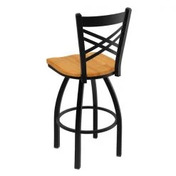 Holland Bar Stool Co. 30" Swivel Bar Stool, Black Wrinkle, Med Oak Seat -Kitchen & Dining Furniture Sales Store Holland20Bar20Stool20Co 820BWMedOak 2