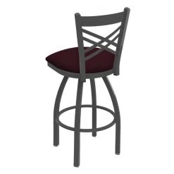 Holland Bar Stool Co. 30" Swivel Bar Stool, Pewter Finish, Canter Bordeaux Seat -Kitchen & Dining Furniture Sales Store Holland20Bar20Stool20Co 820PW005 2