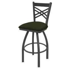 Holland Bar Stool Co. 25" Swivel Counter Stool, Pewter Finish, Canter Pine Seat