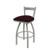 Holland Bar Stool Co. 30" Low Back Swivel Bar Stool, Nickel Finish, Canter Bordeaux Seat -Kitchen & Dining Furniture Sales Store Holland20Bar20Stool20Co 821AN005