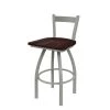 Holland Bar Stool Co. 30" Low Back Swivel Bar Stool, Nickel Finish, Dark Cherry Maple Seat -Kitchen & Dining Furniture Sales Store Holland20Bar20Stool20Co 821ANDCMpl