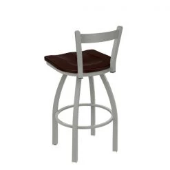 Holland Bar Stool Co. 30" Low Back Swivel Bar Stool, Nickel Finish, Dark Cherry Maple Seat -Kitchen & Dining Furniture Sales Store Holland20Bar20Stool20Co 821ANDCMpl 2