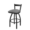 Holland Bar Stool Co. 30" Low Back Swivel Bar Stool, Black Wrinkle, Graph Seat