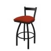 Holland Bar Stool Co. 30" Low Back Swivel Bar Stool, Black Wrinkle, Graph Poppy Seat -Kitchen & Dining Furniture Sales Store Holland20Bar20Stool20Co 821BW021