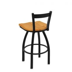 Holland Bar Stool Co. 25" Low Back Swivel Counter Stool, Black Wrinkle, Med Oak Seat -Kitchen & Dining Furniture Sales Store Holland20Bar20Stool20Co 821BWMedOak 2
