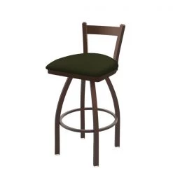 Holland Bar Stool Co. 30" Low Back Swivel Bar Stool, Bronze Finish, Canter Pine Seat