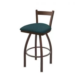 Holland Bar Stool Co. 30" Low Back Swivel Bar Stool, Bronze Finish, Graph Tidal Seat