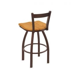 Holland Bar Stool Co. 30" Low Back Swivel Bar Stool, Bronze Finish, Med Oak Seat -Kitchen & Dining Furniture Sales Store Holland20Bar20Stool20Co 821BZMedOak 2