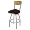 Holland Bar Stool Co. 30" Swivel Counter Stool, Nickel Finish, Med Back, Canter Bordeaux Seat -Kitchen & Dining Furniture Sales Store Holland20Bar20Stool20Co 830ANMedMplB005