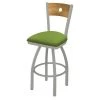 Holland Bar Stool Co. 30" Swivel Counter Stool, Nickel Finish, Med Back, Canter Kiwi Green Seat