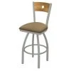 Holland Bar Stool Co. 30" Swivel Counter Stool, Nickel Finish, Med Back, Canter Sand Seat