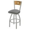 Holland Bar Stool Co. 30" Swivel Counter Stool, Nickel Finish, Med Back, Graph Seat