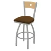 Holland Bar Stool Co. 30" Swivel Counter Stool, Nickel Finish, Nat Back, Canter Thatch Seat