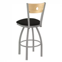 Holland Bar Stool Co. 25" Swivel Counter Stool, Nickel Finish, Nat Back, Canter Espresso Seat -Kitchen & Dining Furniture Sales Store Holland20Bar20Stool20Co 830ANNatMplB003 2