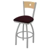 Holland Bar Stool Co. 30" Swivel Counter Stool, Nickel Finish, Nat Back, Canter Bordeaux Seat
