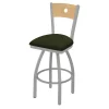Holland Bar Stool Co. 30" Swivel Counter Stool, Nickel Finish, Nat Back, Canter Pine Seat