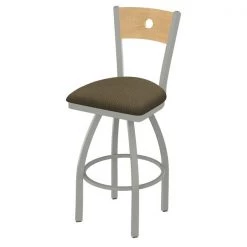 Holland Bar Stool Co. 30" Swivel Counter Stool, Nickel Finish, Nat Back, Graph Cork Seat