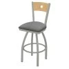 Holland Bar Stool Co. 30" Swivel Counter Stool, Nickel Finish, Nat Back, Graph Seat -Kitchen & Dining Furniture Sales Store Holland20Bar20Stool20Co 830ANNatMplB020
