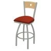 Holland Bar Stool Co. 30" Swivel Counter Stool, Nickel Finish, Nat Back, Graph Poppy Seat -Kitchen & Dining Furniture Sales Store Holland20Bar20Stool20Co 830ANNatMplB021