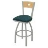 Holland Bar Stool Co. 30" Swivel Counter Stool, Nickel Finish, Nat Back, Graph Tidal Seat -Kitchen & Dining Furniture Sales Store Holland20Bar20Stool20Co 830ANNatMplB022