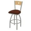 Holland Bar Stool Co. 30" Swivel Counter Stool, Nickel Finish, Nat Back, Rein Adobe Seat -Kitchen & Dining Furniture Sales Store Holland20Bar20Stool20Co 830ANNatMplB023