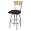 Holland Bar Stool Co. 25" Swivel Counter Stool, Nickel Finish, Nat Back, Rein Coffee Seat -Kitchen & Dining Furniture Sales Store Holland20Bar20Stool20Co 830ANNatMplB025