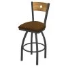 Holland Bar Stool Co. 30" Swivel Counter Stool, Bronze Finish, Med Back, Canter Thatch Seat